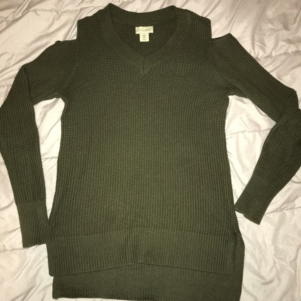 Cold shoulder sweater